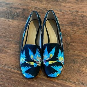 Banana Republic Embroidered Heeled Loafers